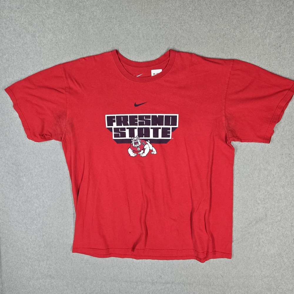 Fresno State Bulldogs Men Shirt XXL Red Nike Graphic College Logo Loose